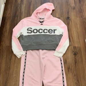 Justice three-piece soccer outfit